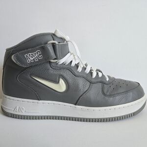 MENS NIKE AIR FORCE 1 MID QS "NYC JEWEL" COOL GREY-WHITE SZ 11